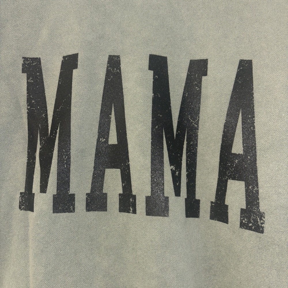 Mama Mom crewneck Sz Sm Viral Sweatshirt Sweater‎ Green Boho Indie Casual Lounge - Picture 7 of 12